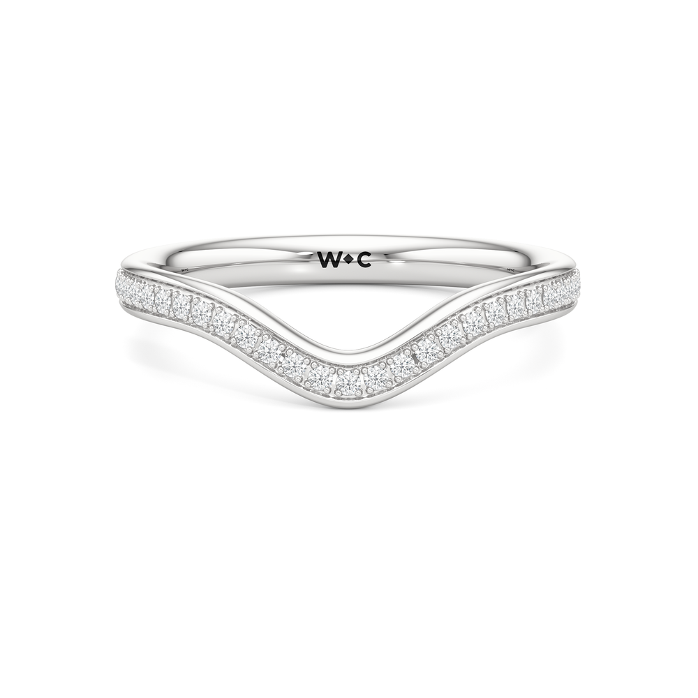 The Carlyle Diamond Wedding Band with Platinum Cut Diamond in 14KT Platinum view 1
