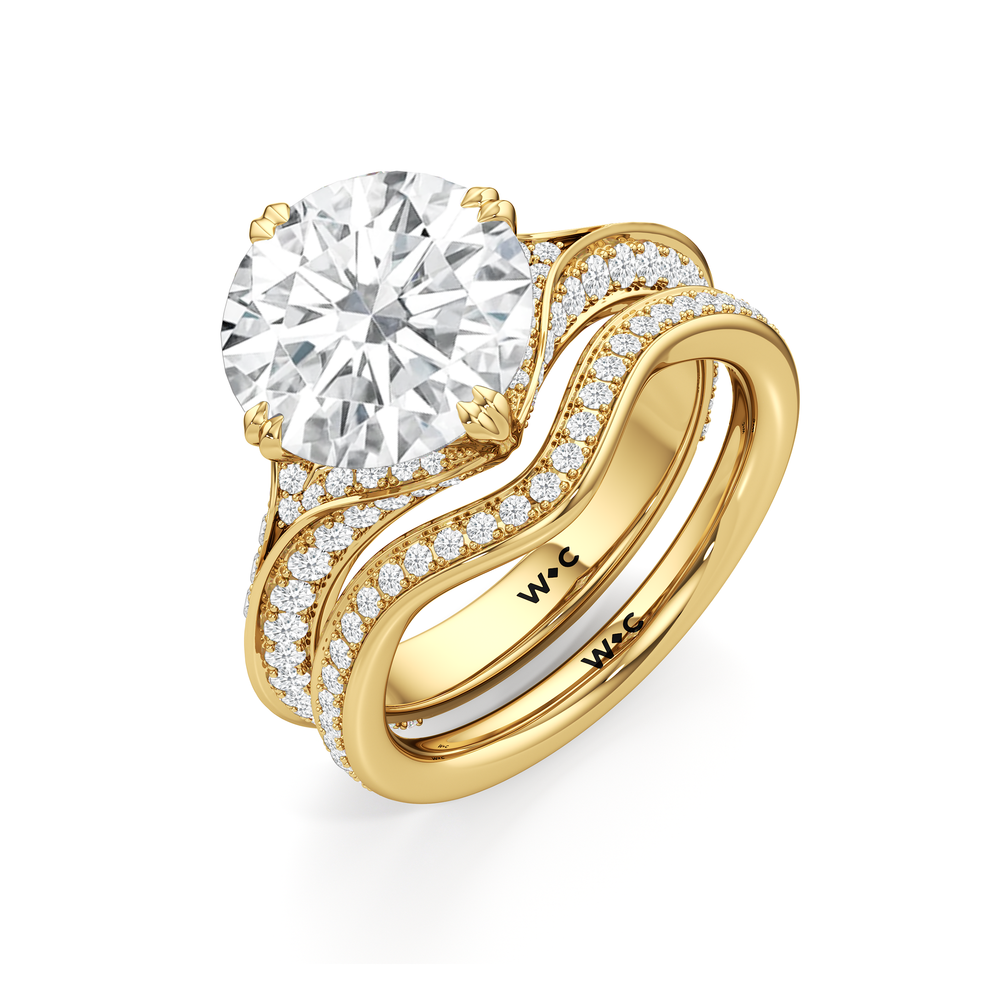 The Carlyle Ring with Oval Cut Diamond in 14KT Yellow Gold view 5
