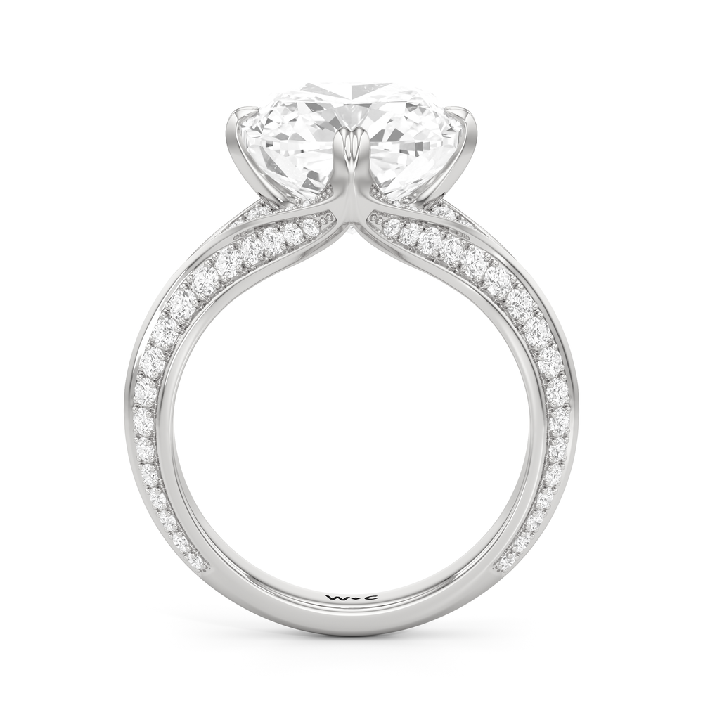 The Carlyle Ring with Cushion Cut Diamond in 14KT Platinum view 3
