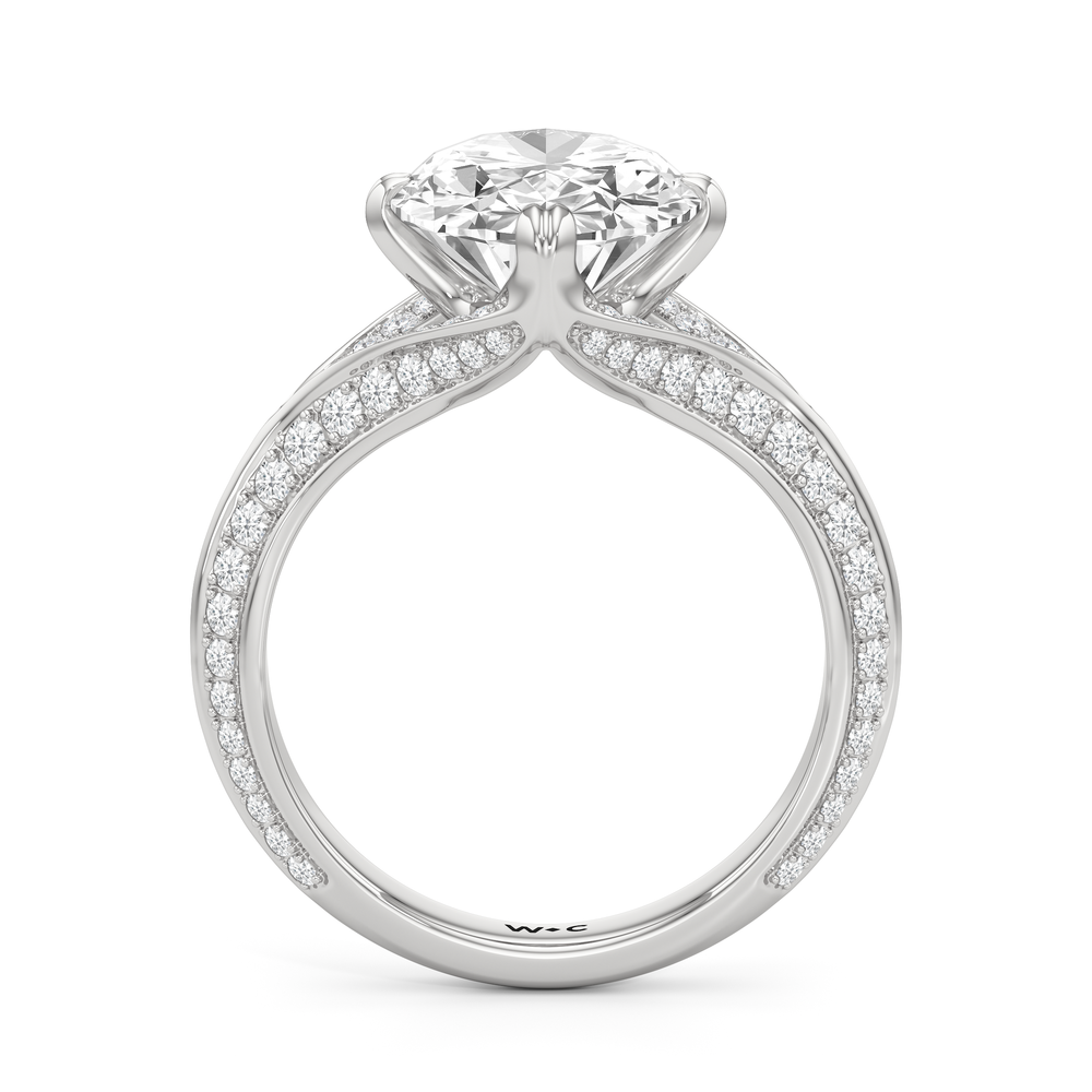The Carlyle Ring with Oval Cut Diamond in 14KT Platinum view 3
