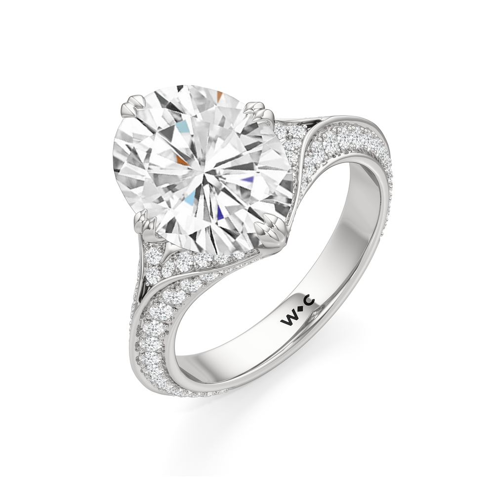 The Carlyle Ring with Oval Cut Diamond in 14KT Platinum view 4

