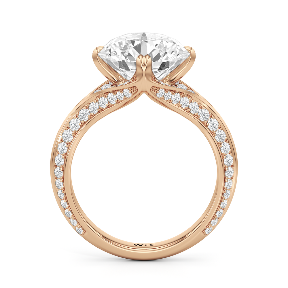 The Carlyle Ring with Round Cut Diamond in 14KT Rose Gold view 3
