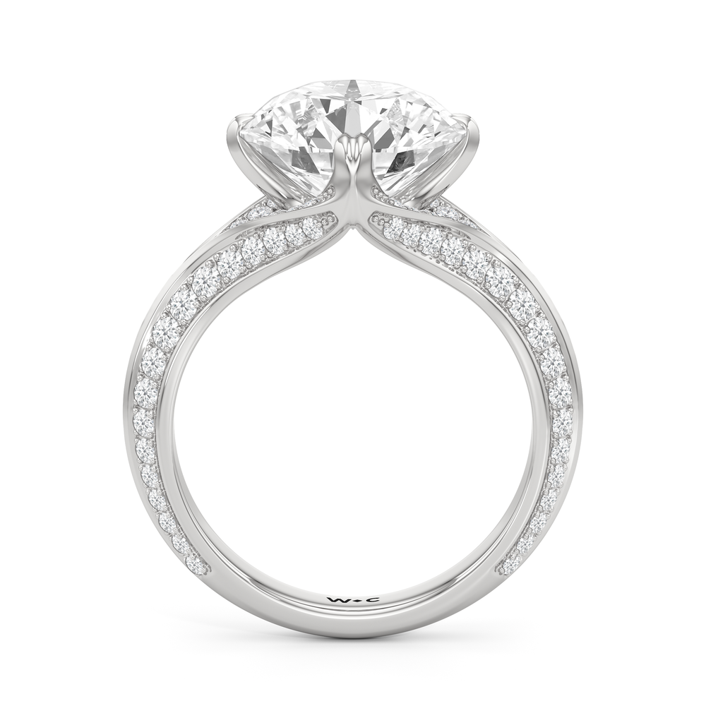 The Carlyle Ring with Round Cut Diamond in 14KT Platinum view 3
