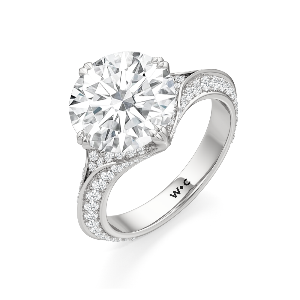 The Carlyle Ring with Round Cut Diamond in 14KT Platinum view 4
