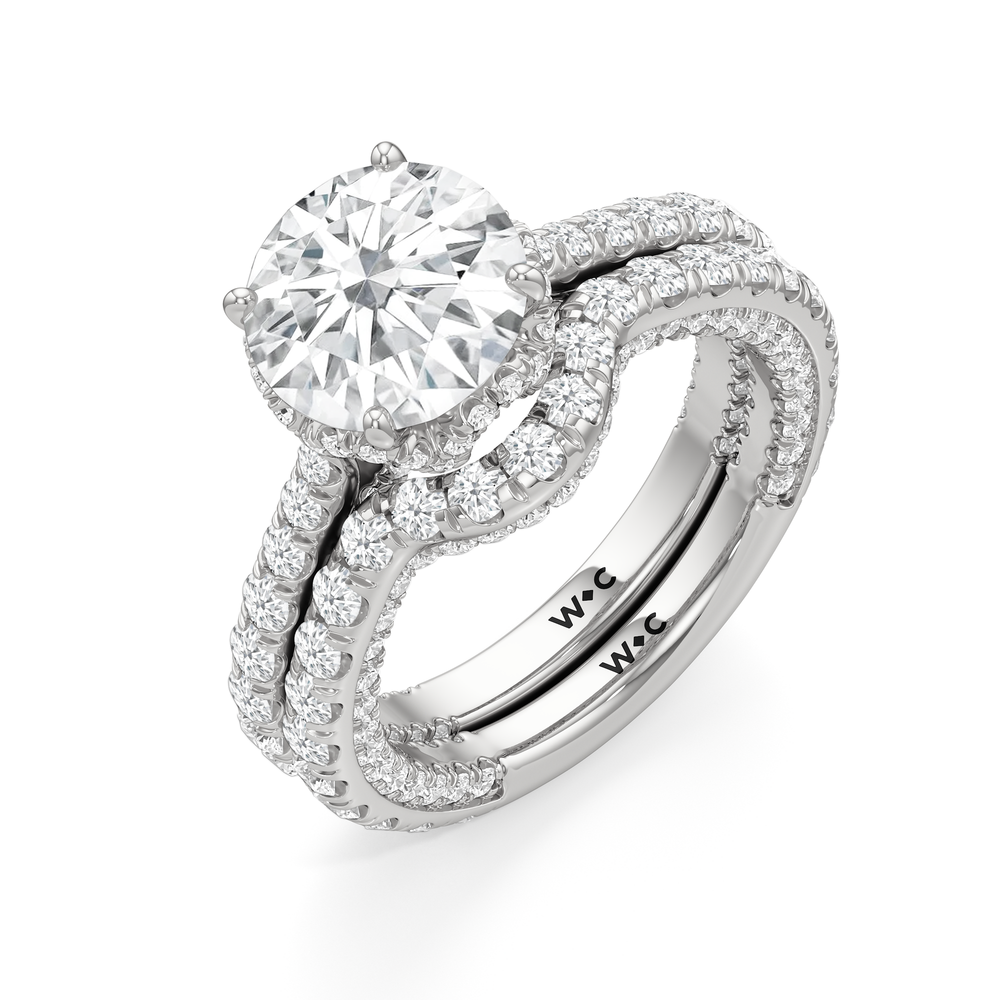 Oval Cut The Chrysler Pavé Ring with Lab Grown Diamond in 14KT Platinum view 5
