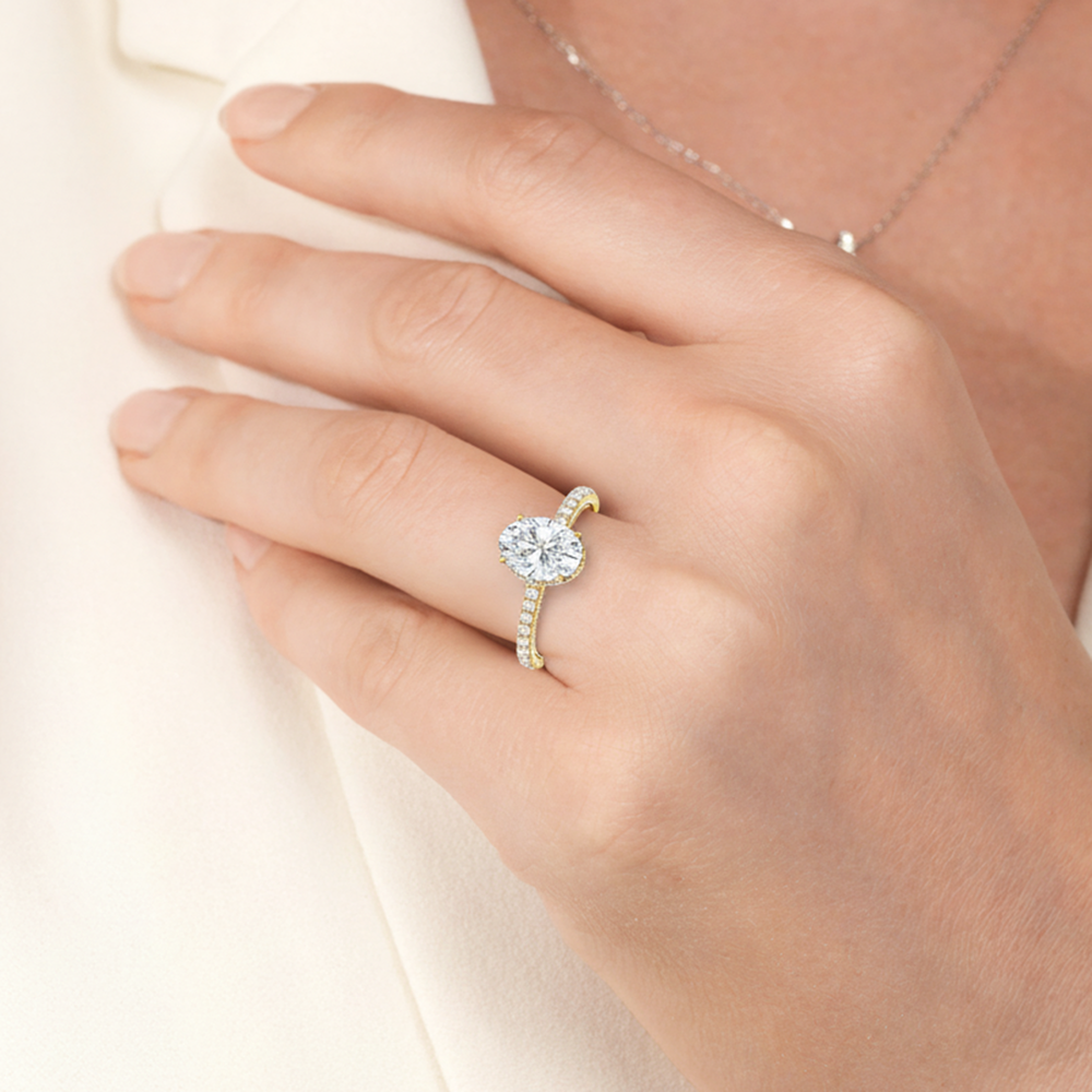 Model Wearing The Chrysler Pavé Ring view