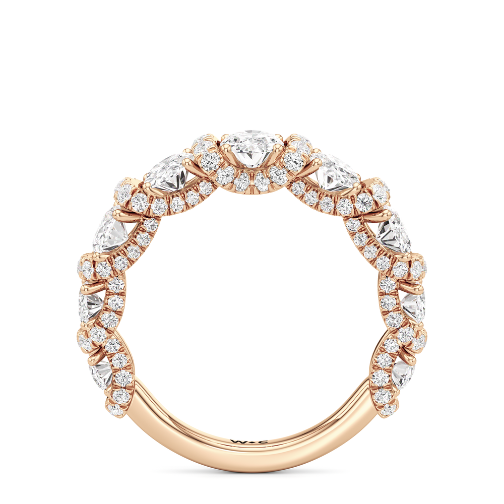 Premium The Fulton Oval Anniversary Ring (E+ VS+) with 18KT Rose Gold / Lab / 2 7/8 Cut Diamond in 14KT Rose Gold / Lab / 2 7/8 view 3
