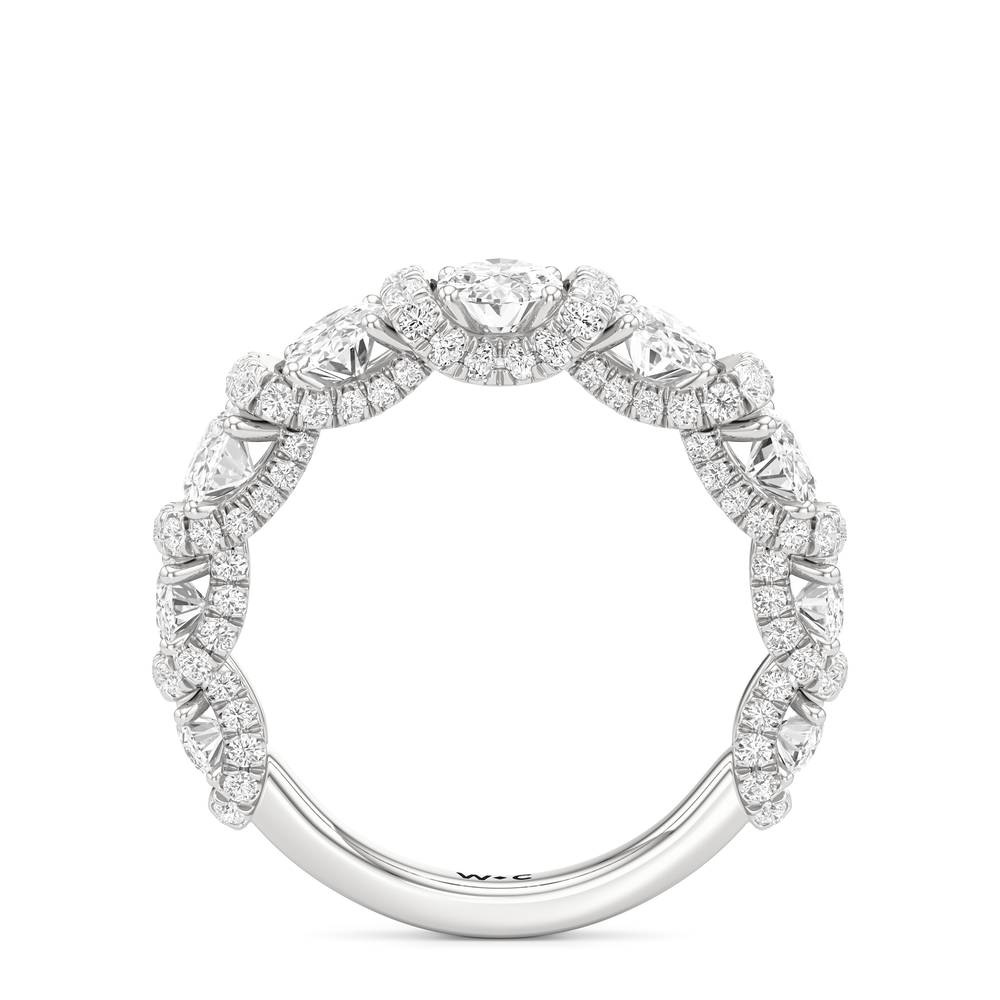 Classic The Fulton Oval Anniversary Ring (F+ SI+) with Platinum / Lab / 2 7/8 Cut Diamond in 14KT Platinum / Lab / 2 7/8 view 3
