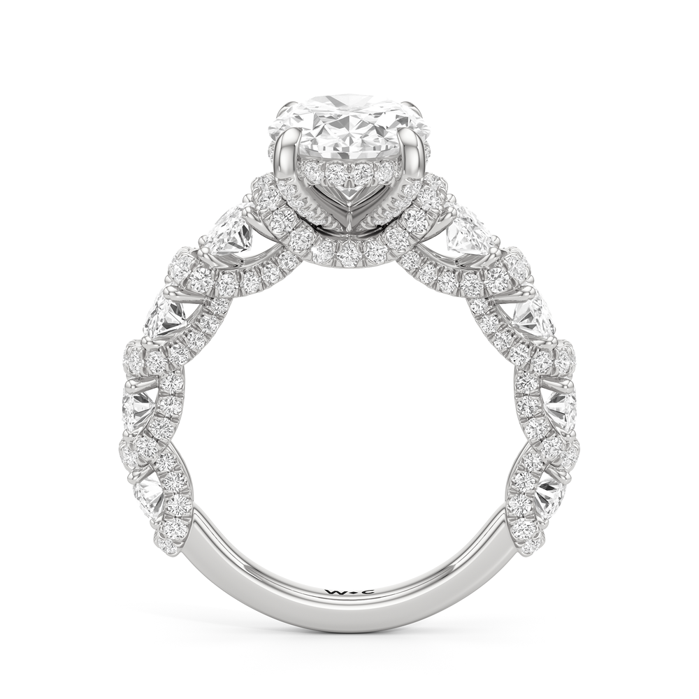 The Fulton Oval Ring with Oval Cut Diamond in 14KT Platinum view 2
