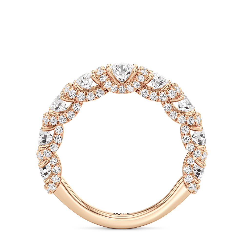 Premium The Fulton Round Anniversary Ring (E+ VS+) with 18KT Rose Gold / Lab / 2 Cut Diamond in 14KT Rose Gold / Lab / 2 view 3
