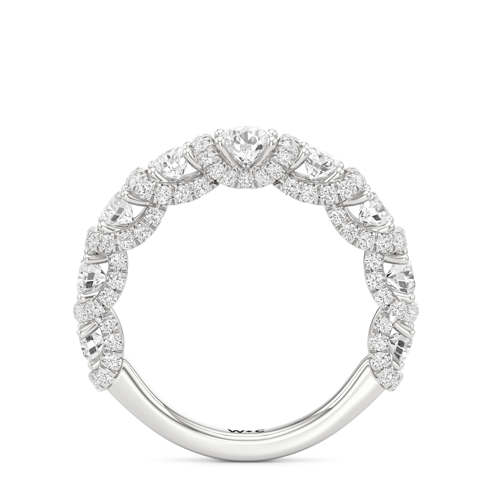 Premium The Fulton Round Anniversary Ring (E+ VS+) with Platinum / Lab / 2 Cut Diamond in 14KT Platinum / Lab / 2 view 3
