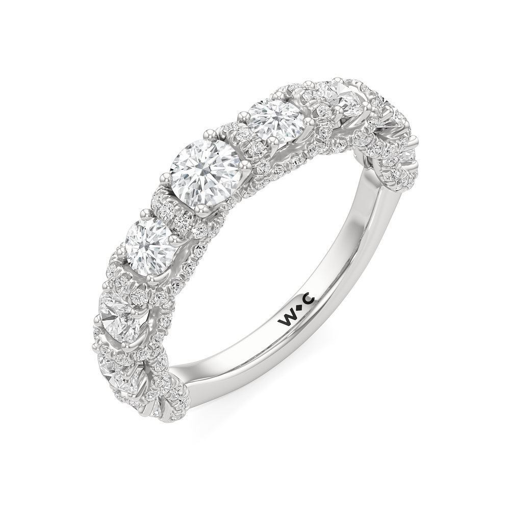 Premium The Fulton Round Anniversary Ring (E+ VS+) with Platinum / Lab / 2 Cut Diamond in 14KT Platinum / Lab / 2 view 4
