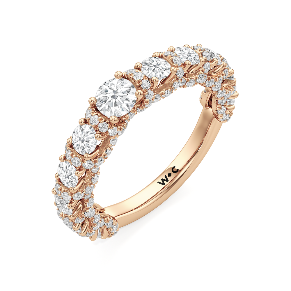Premium The Fulton Round Anniversary Ring (E+ VS+) with 18KT Rose Gold / Lab / 1 3/4 Cut Diamond in 14KT Rose Gold / Lab / 1 3/4 view 4

