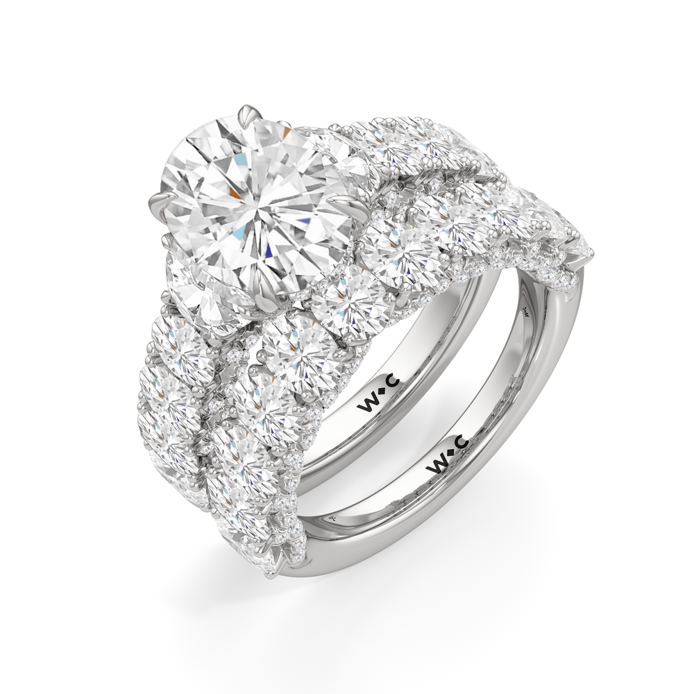 The Roosevelt Three Stone Ring with Radiant Cut Diamond in 14KT Rose Gold view 5
