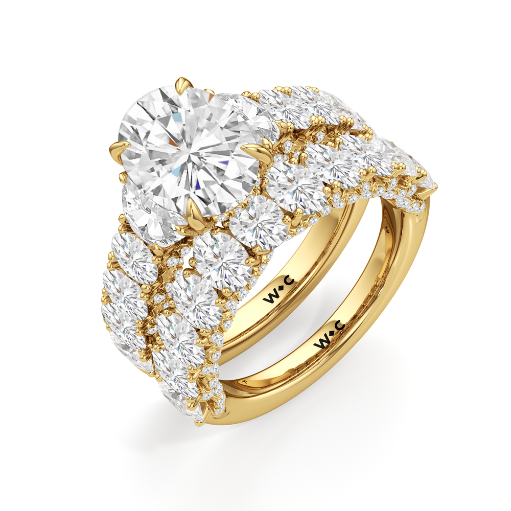 The Roosevelt Three Stone Ring with Radiant Cut Diamond in 14KT Rose Gold view 6
