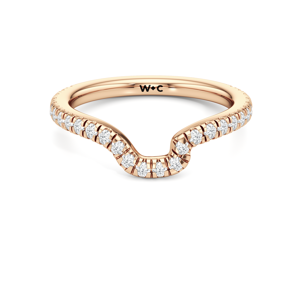 The Katherine Diamond Wedding Band with 18KT Rose Gold Cut Diamond in 14KT Rose Gold view 1
