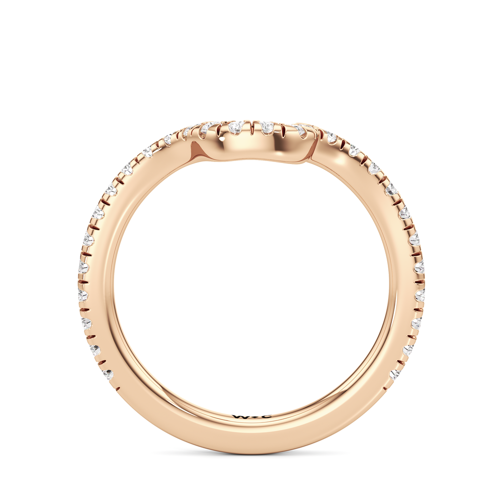 The Katherine Diamond Wedding Band with 18KT Rose Gold Cut Diamond in 14KT Rose Gold view 2
