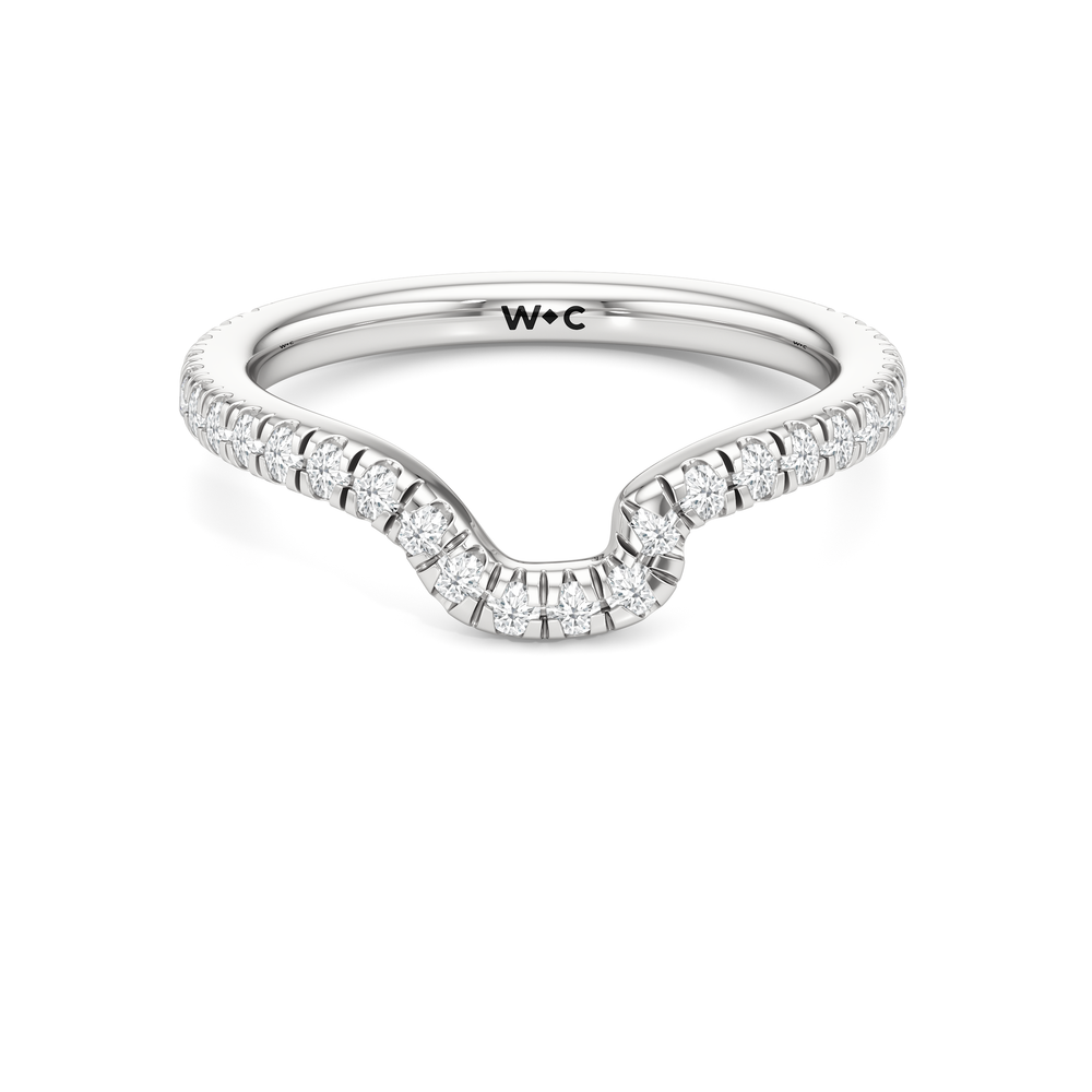 The Katherine Diamond Wedding Band with Platinum Cut Diamond in 14KT Platinum view 1
