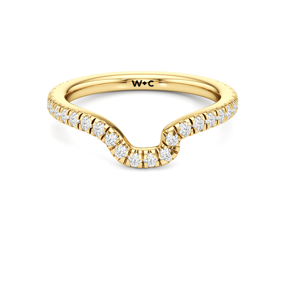 The Katherine Diamond Wedding Band with 18KT Yellow Gold Cut Diamond in 14KT Yellow Gold view 1
