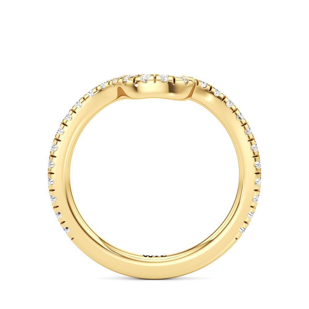 The Katherine Diamond Wedding Band with 18KT Yellow Gold Cut Diamond in 14KT Yellow Gold view 2
