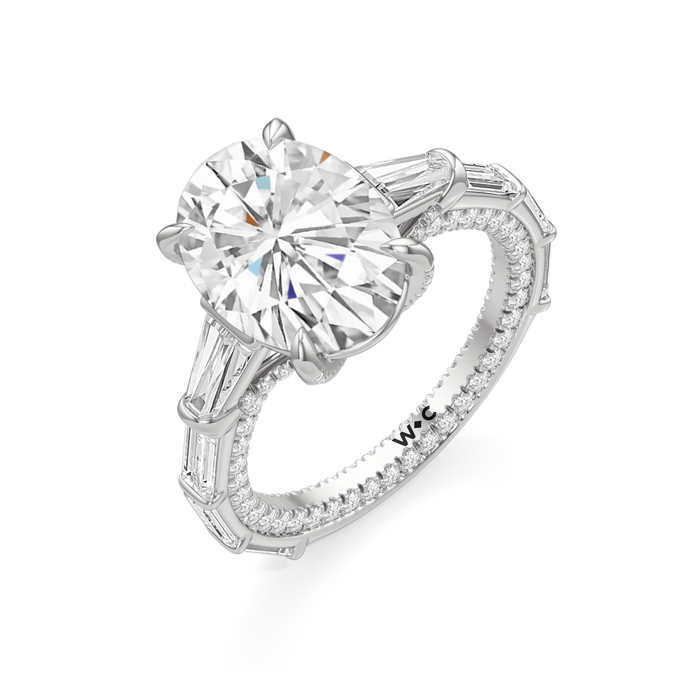 The Katherine Ring with Oval Cut Diamond in 14KT Platinum view 3
