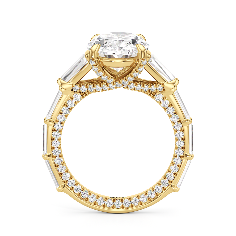 The Katherine Ring with Oval Cut Diamond in 14KT Yellow Gold view 2
