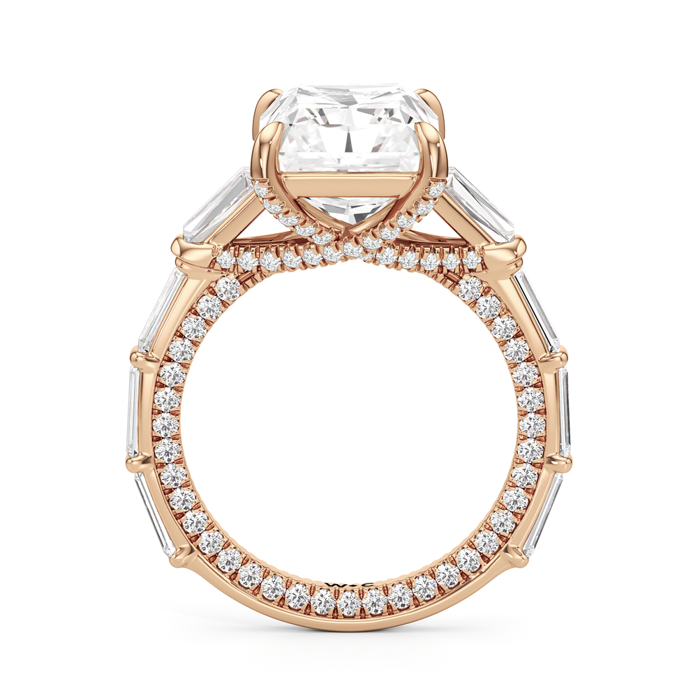 The Katherine Ring with Radiant Cut Diamond in 14KT Rose Gold view 2
