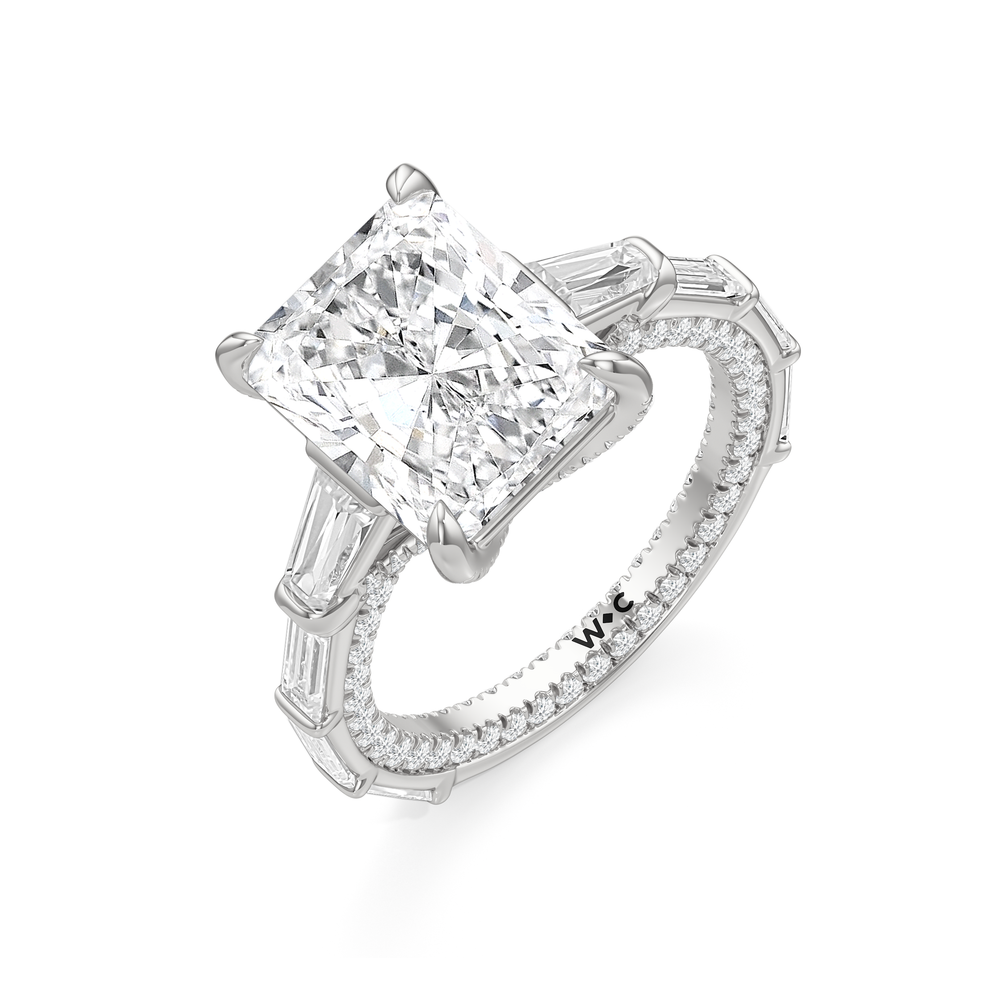 The Katherine Ring with Radiant Cut Diamond in 14KT Platinum view 3
