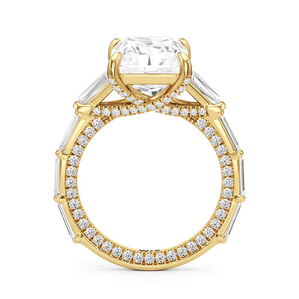 The Katherine Ring with Radiant Cut Diamond in 14KT Yellow Gold view 2
