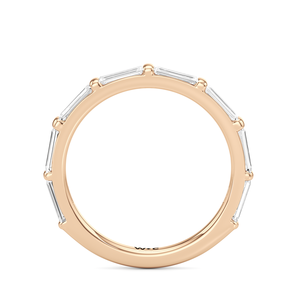 The Marlene Diamond Wedding Band with 18KT Rose Gold Cut Diamond in 14KT Rose Gold view 2
