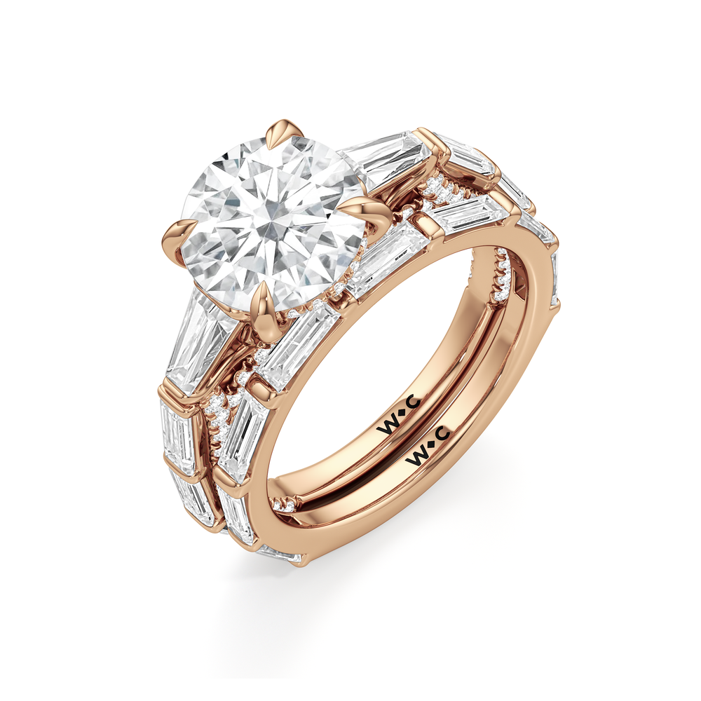 The Marlene Ring with Emerald Cut Diamond in 14KT Rose Gold view 4
