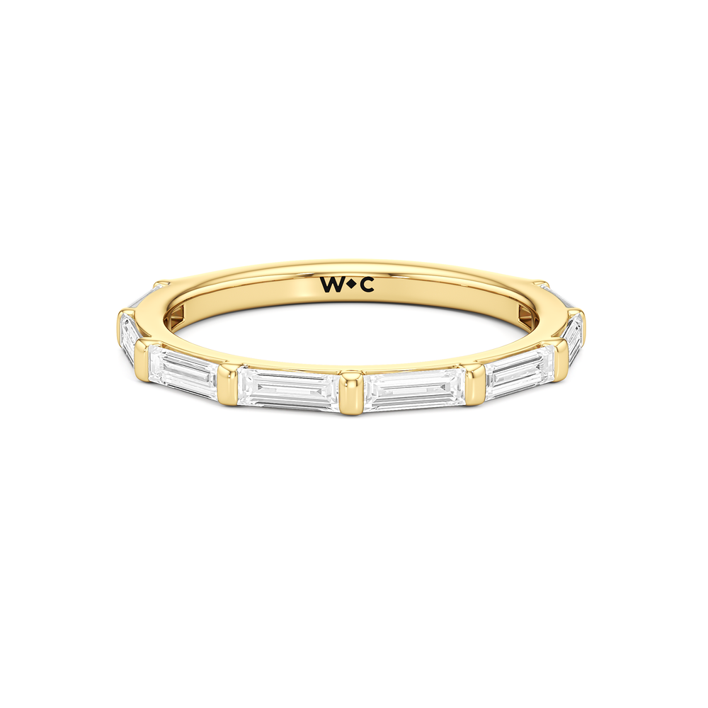 The Marlene Diamond Wedding Band with 18KT Yellow Gold Cut Diamond in 14KT Yellow Gold view 1
