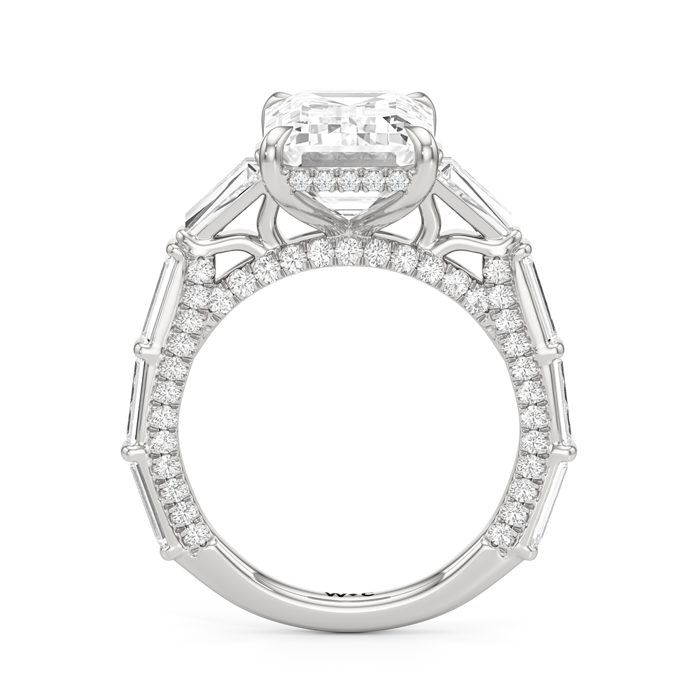 The Marlene Ring with Emerald Cut Diamond in 14KT Platinum view 2
