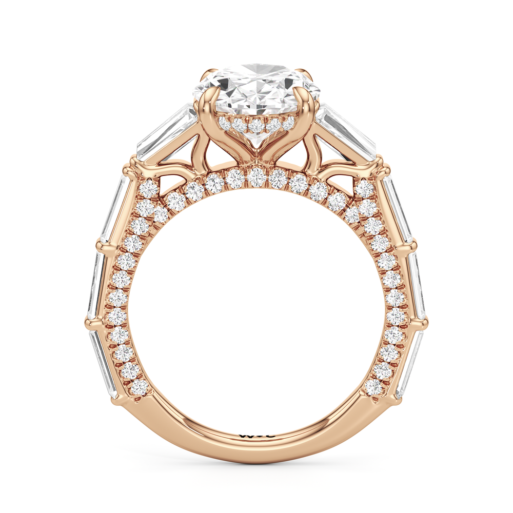 The Marlene Ring with Oval Cut Diamond in 14KT Rose Gold view 2
