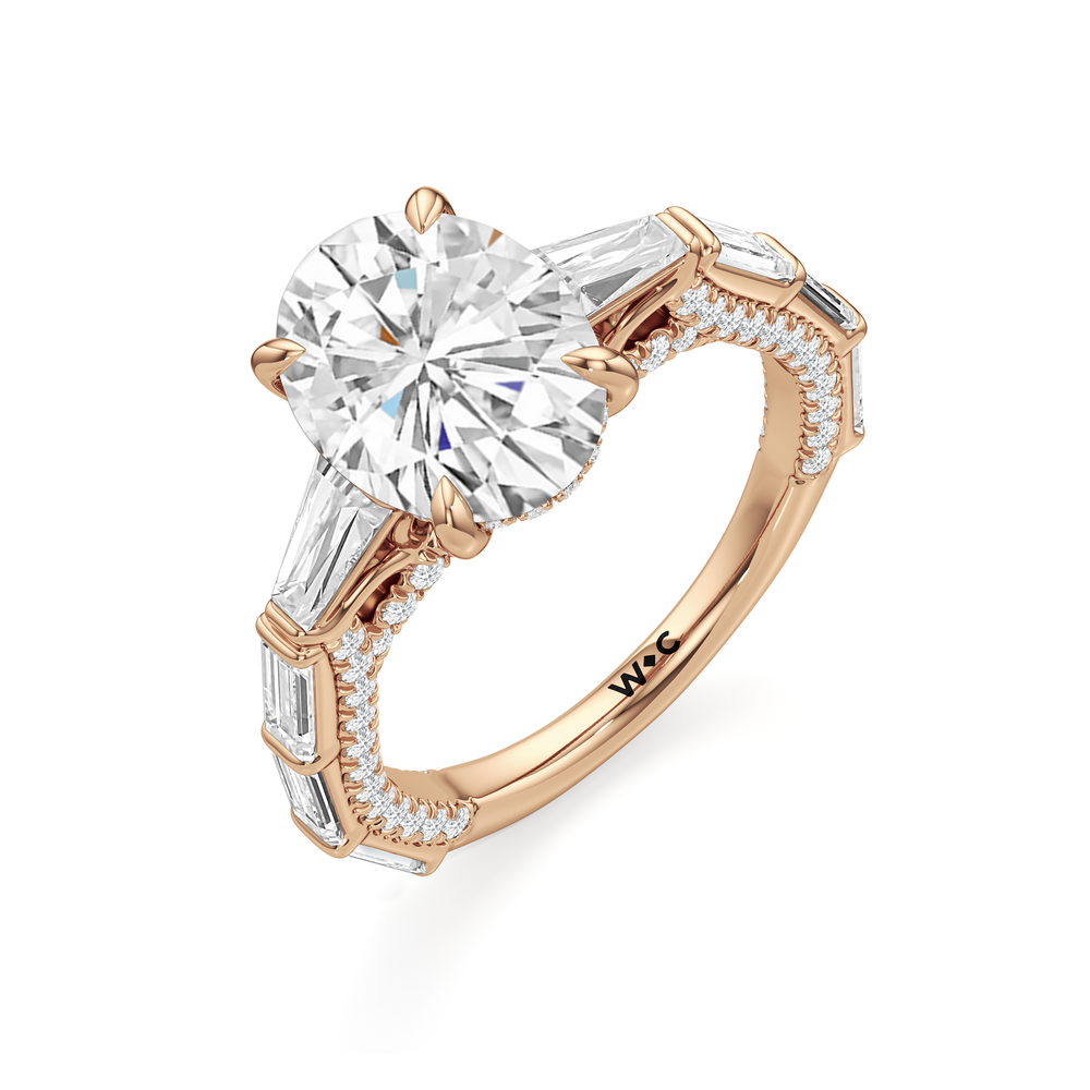 The Marlene Ring with Oval Cut Diamond in 14KT Rose Gold view 3
