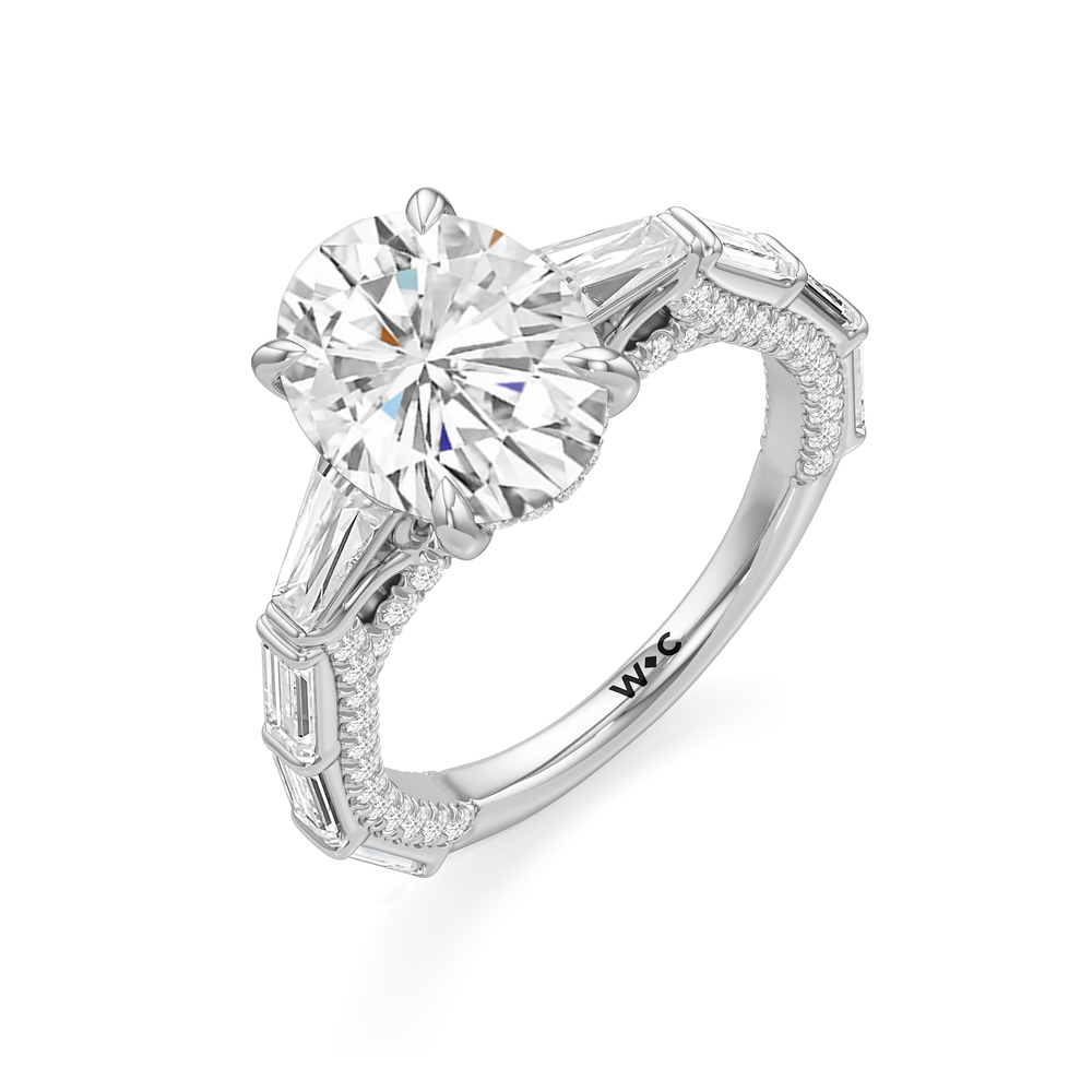The Marlene Ring with Oval Cut Diamond in 14KT Platinum view 3
