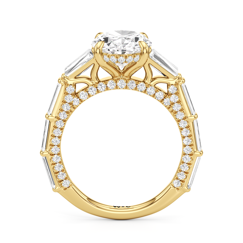 The Marlene Ring with Oval Cut Diamond in 14KT Yellow Gold view 2
