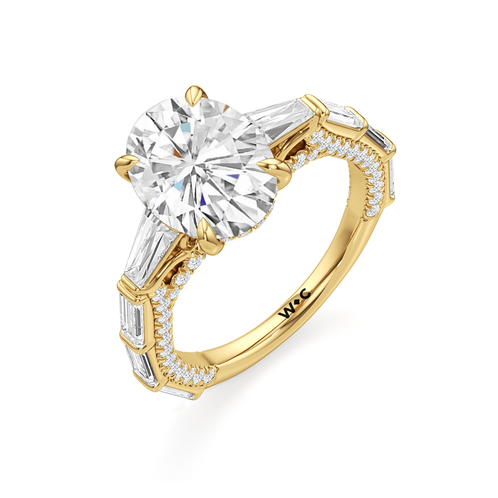 The Marlene Ring with Oval Cut Diamond in 14KT Yellow Gold view 3
