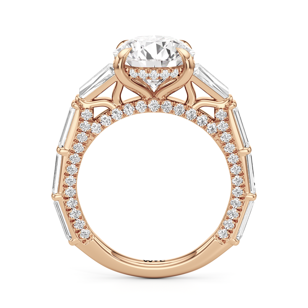 The Marlene Ring with Round Cut Diamond in 14KT Rose Gold view 2
