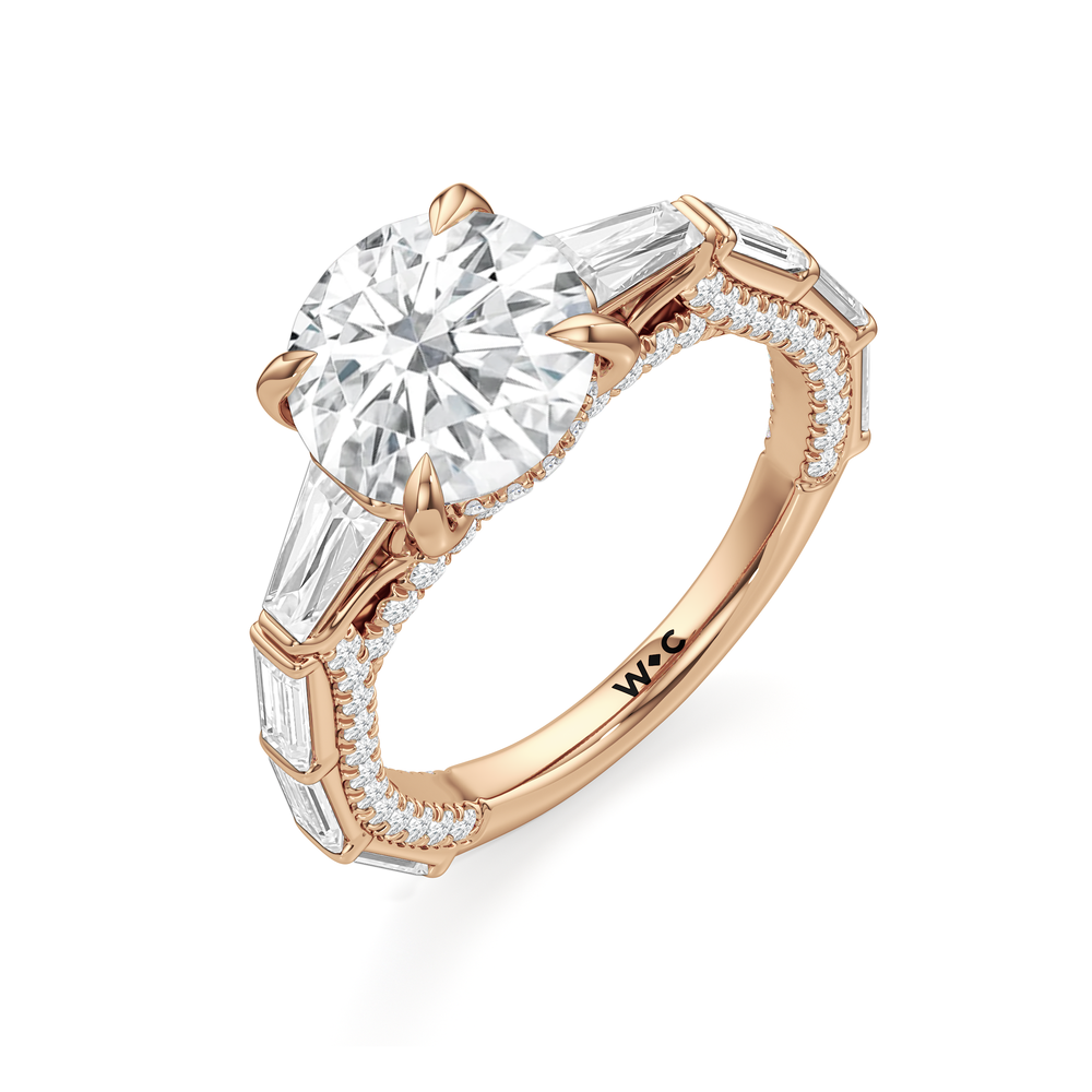 The Marlene Ring with Round Cut Diamond in 14KT Rose Gold view 3
