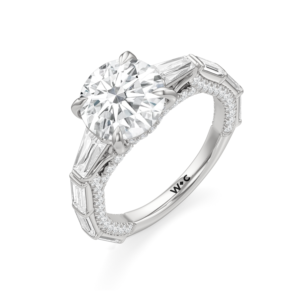 The Marlene Ring with Round Cut Diamond in 14KT Platinum view 3
