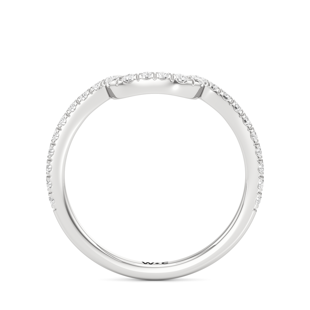 The Vivien Diamond Wedding Band with Platinum Cut Diamond in 14KT Platinum view 2
