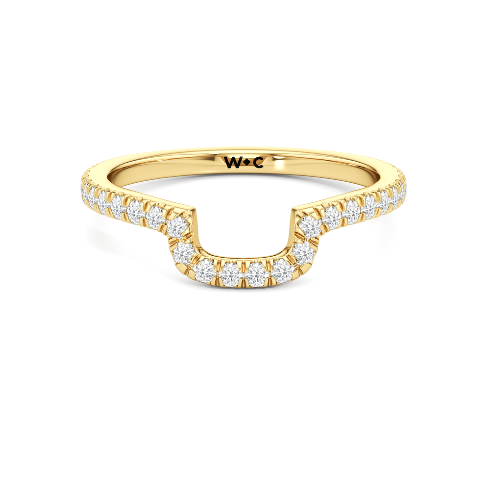 The Vivien Diamond Wedding Band with 18KT Yellow Gold Cut Diamond in 14KT Yellow Gold view 1
