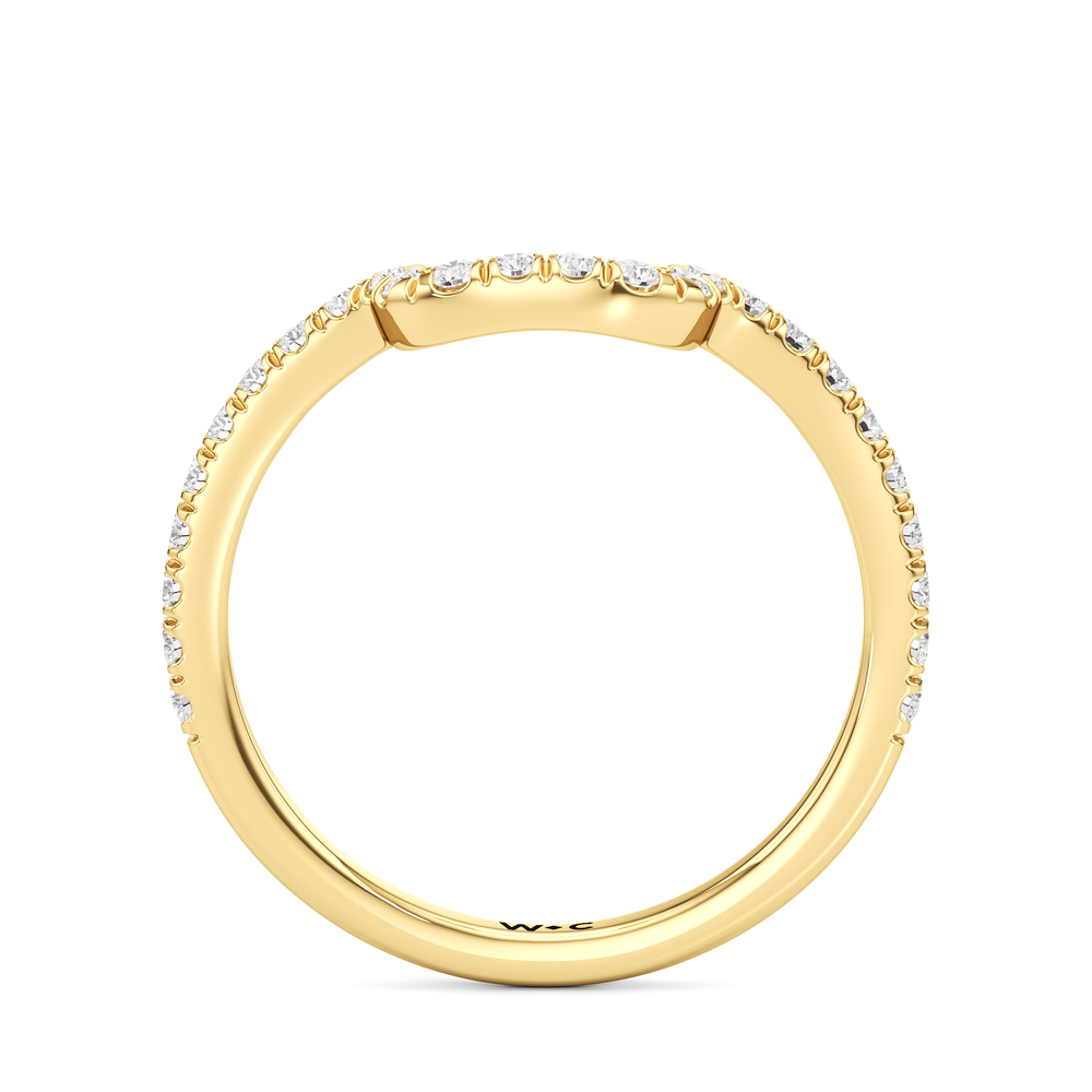 The Vivien Diamond Wedding Band with 18KT Yellow Gold Cut Diamond in 14KT Yellow Gold view 2
