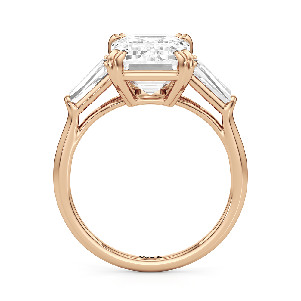 The Vivien Ring with Emerald Cut Diamond in 14KT Rose Gold view 2
