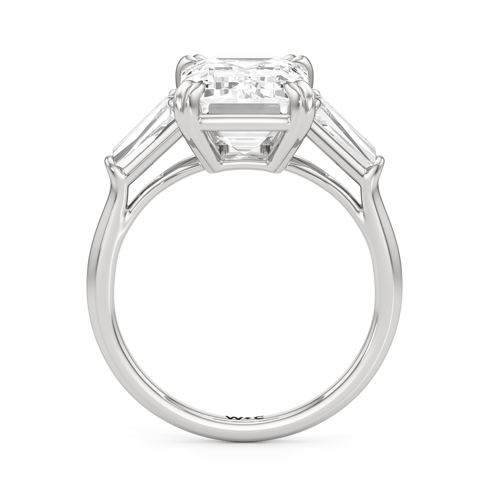 The Vivien Ring with Emerald Cut Diamond in 14KT Platinum view 2
