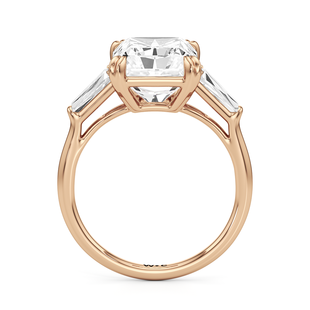 The Vivien Ring with Radiant Cut Diamond in 14KT Rose Gold view 2
