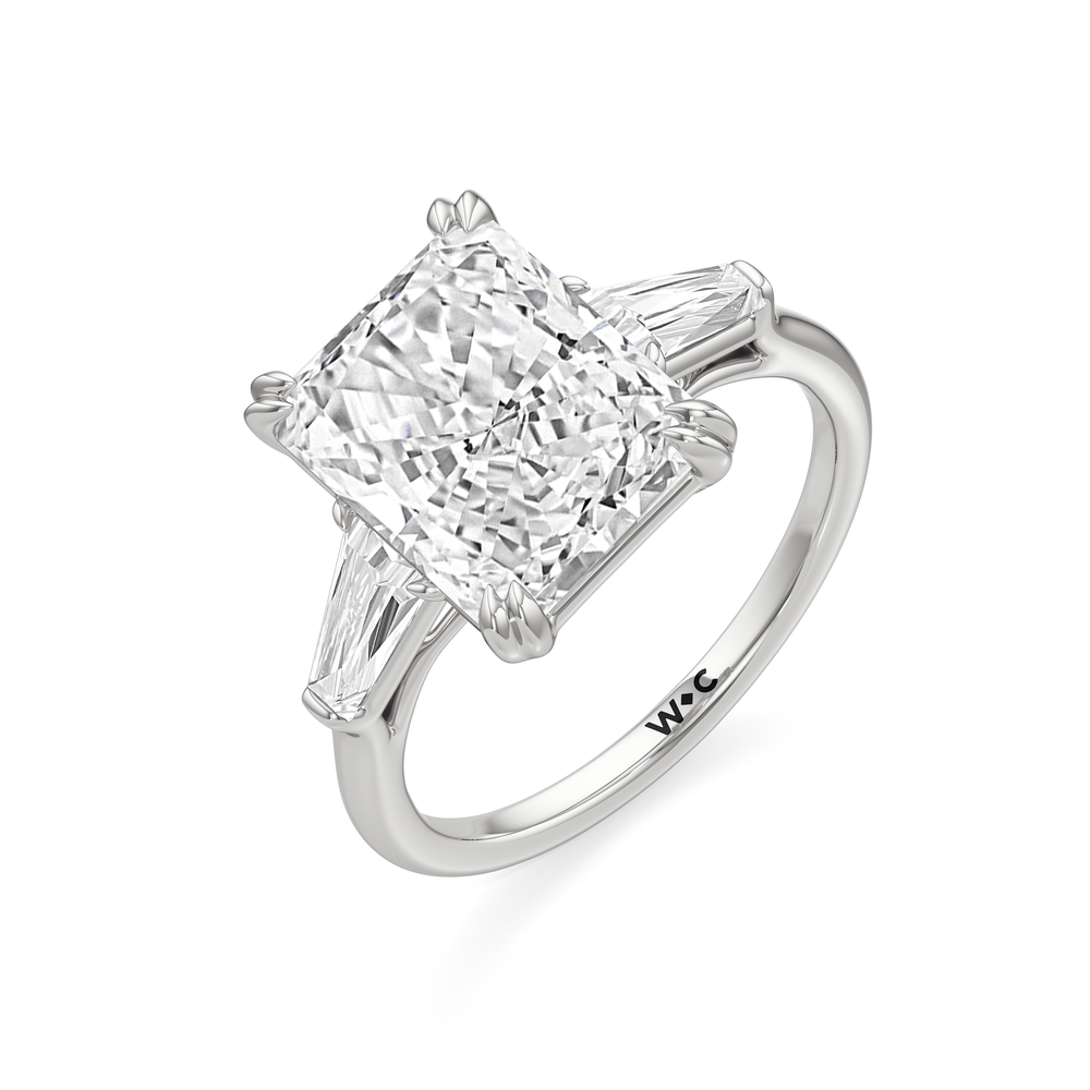 The Vivien Ring with Radiant Cut Diamond in 14KT Platinum view 3

