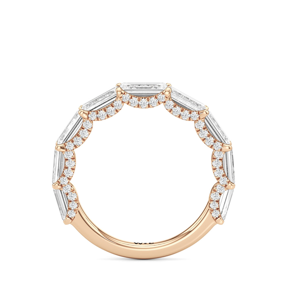 The Greta Diamond Wedding Band with 18KT Rose Gold Cut Diamond in 14KT Rose Gold view 2
