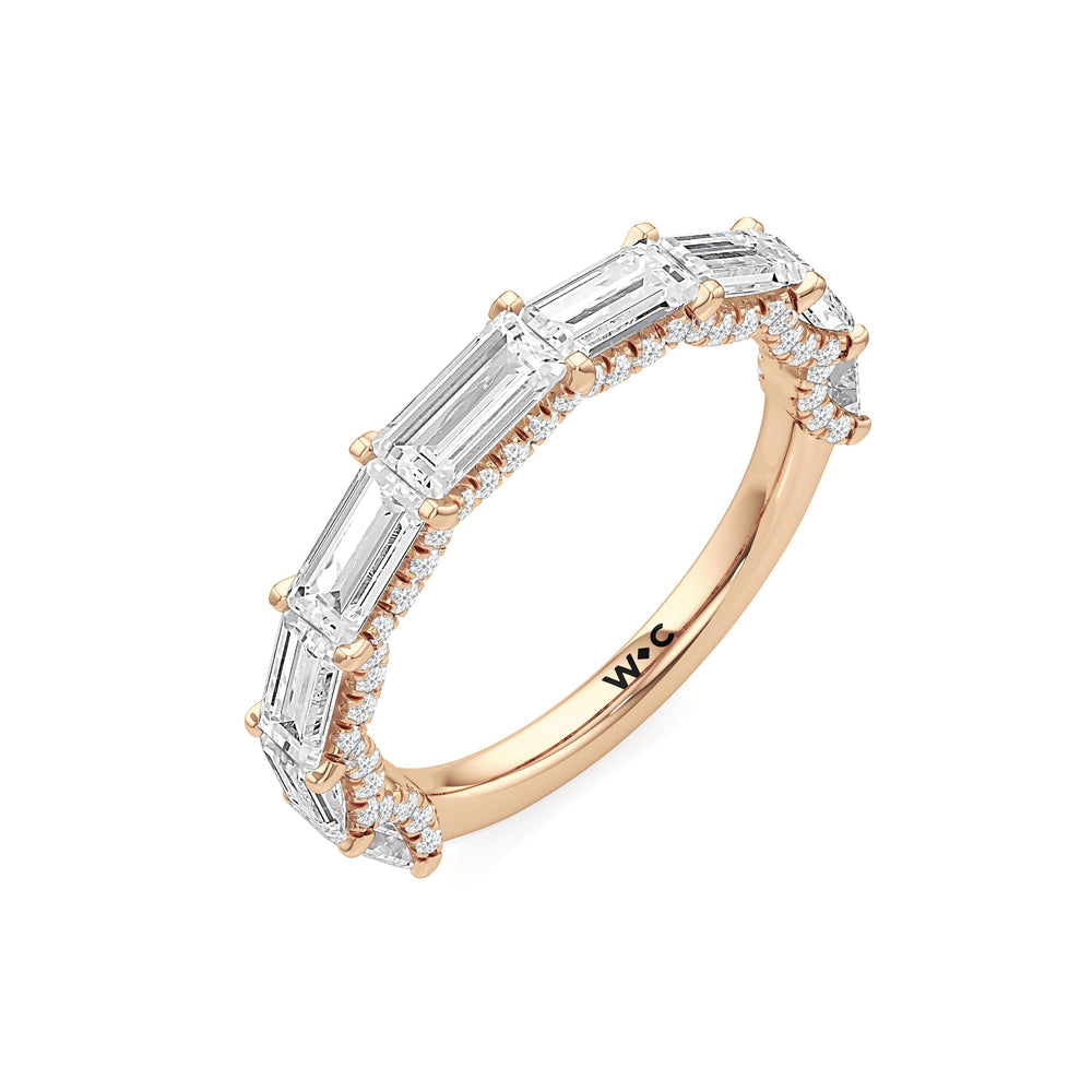 The Greta Diamond Wedding Band with 18KT Rose Gold Cut Diamond in 14KT Rose Gold view 4
